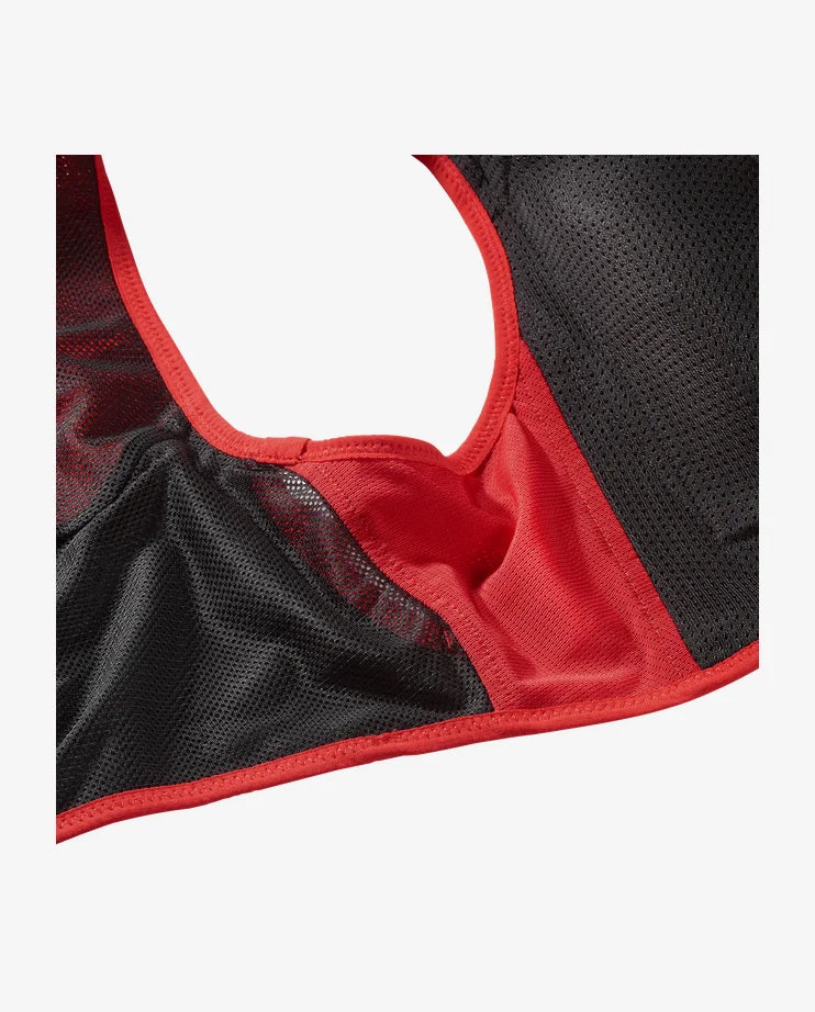 Chaleco de hidratación Salomon Sense Pro 6 Rojo, detalle de los bolsillos frontales