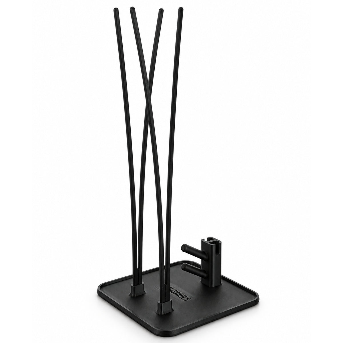 Soporte de secado SportsHub negro montado y vacío