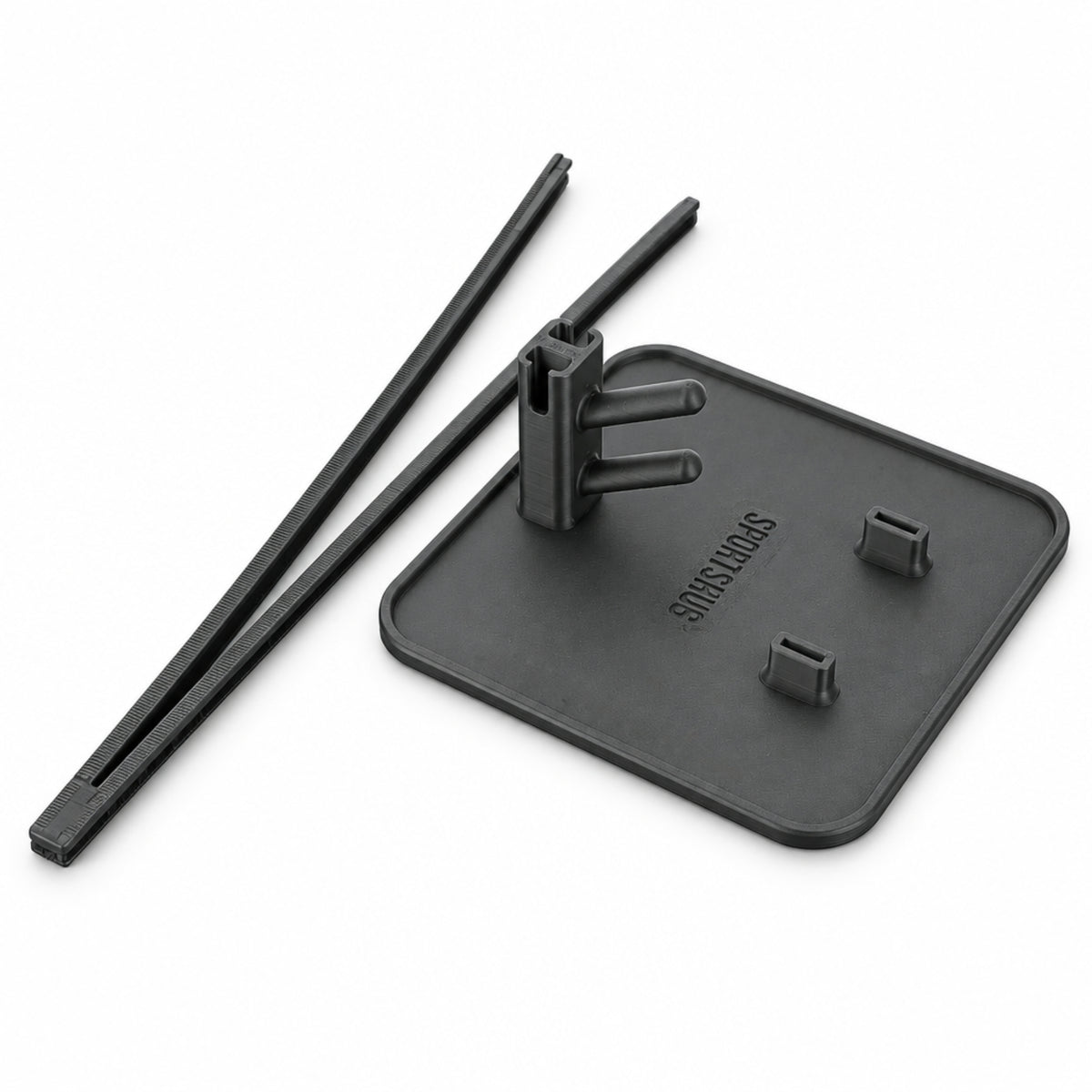 Piezas desmontadas del soporte de secado SportsHub negro